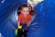 Oliver crawling through tunnel - 17th May