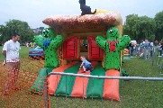 Oli on bouncy castle