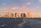 View of Manhattan from Staten Island ferry, New York
