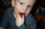 Oli with chocolate face