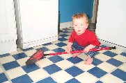 Oli helping with the housework - 27th June