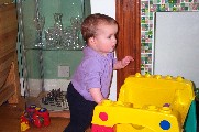 Naomi playing at activity table - 8th May